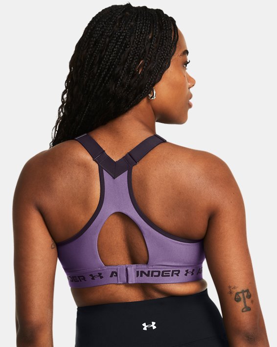 สปอร์ตบรา Armour® High Crossback สำหรับผู้หญิง in Purple image number 5